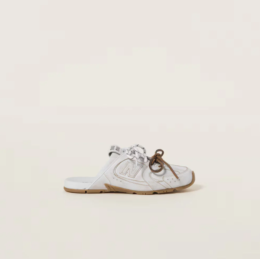530 SL Mules - Bleached Leather & Gum Sole White